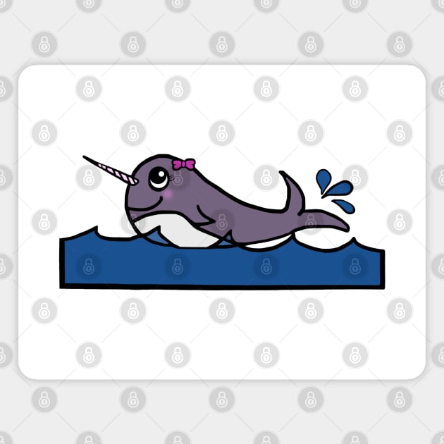 Baby Girl Narwhal Magnet by BlakCircleGirl